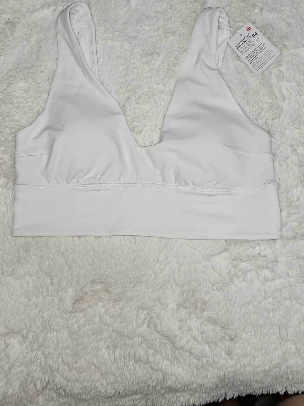 lululemon athletica Align White V-Neck Bra C/D Size 10